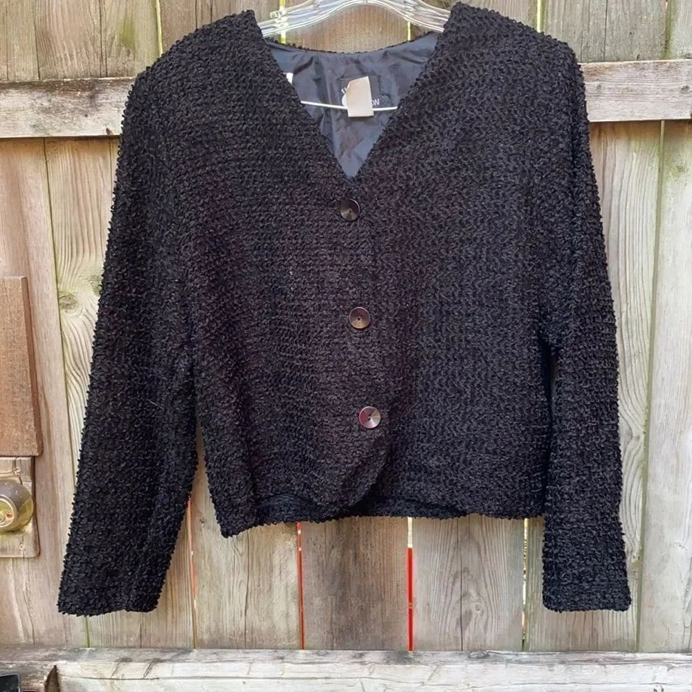 Black Textured Button up sweater blazer sz. M